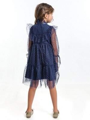 Платье (98-122см) UD 7360-4(2) синий-горошек