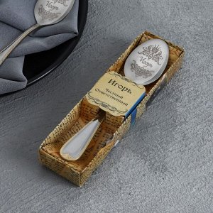 Ложка чайная с гравировкой «Игорь» в подарочной коробке, 3 х 15 см