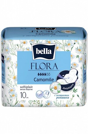 Bella, Женские гигиенические прокладки с экстрактом ромашки bella FLORA Camomile 10 шт. Bella