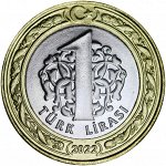 1 лира 2009-2022 Турция, из обращения