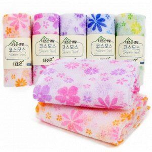 Shower Towel Мочалка-полотенце для душа Цветочек Happy clean day , 1шт