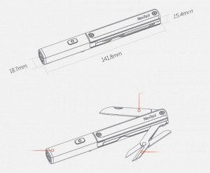 Мультитул Xiaomi NexTool Pen-Shaped Tool N1 3в1 (NE20026)