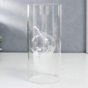 Подсвечник керосиновый стекло "Цилиндр с шаром" прозрачный 18х8х8 см