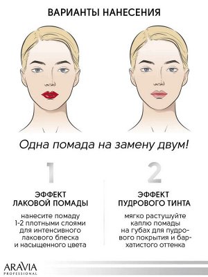 ARAVIA Professional  Тинт-блеск для губ 2-в-1 MAGNIFICENT COLOR, 10 lip tint, 5,5 мл. Аравия