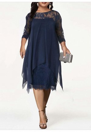 Нарядное платье с кружевом 46-48-52-54-56 Размер чёрный, винный, синий цвет