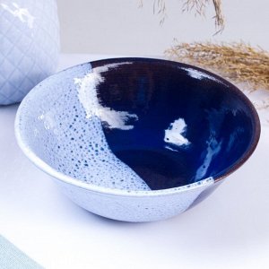 Кунгурская керамика Миска &quot;Аппетитная&quot; синева, 0,6л