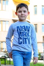 Лонгслив детский серого цвета &quot;New York City&quot;, (супрем)