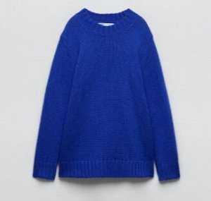 ZARA / СВИТЕР BOYFRIEND, ярко-синий