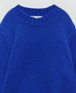 ZARA / СВИТЕР BOYFRIEND, ярко-синий