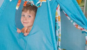 Палатка-вигвам детская Polini kids Жираф, голубой