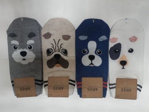 ARIES Носки женские короткие собачки 2 полосы