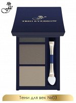 FFLEUR Тени EB-06 3 компактные 3 цвета+2 кисти/6/