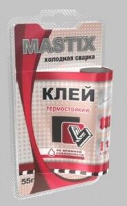 MASTIX Клей термостойкий (+250С) 55гр, BL (холодная сварка), МС 0115