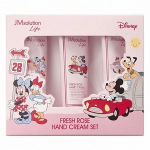 Набор кремов для рук с ароматом роз (50мл*3шт) JM SOLUTION X DISNEY LIFE FRESH ROSE HAND CREAM (MICKEY & FRIENDS) (50ml*3ea)