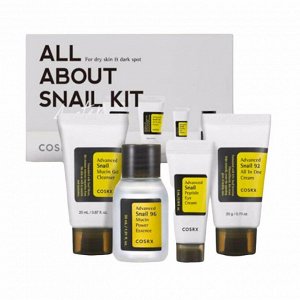 Набор с улиточным муцином (20мл+30мл+5мл+20гр) COSRX ALL ABOUT SNAIL KIT 4-STEP (20ml+30ml+5ml+20gr)