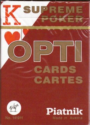 Карты игральные "Опти Покер" 55 л. (красная рубашка). Австрия