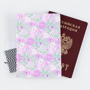 Обложка для паспорта "Сиреневый букет", ПВХ, полноцветная печать