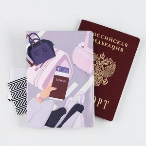 Обложка для паспорта "В полёт", ПВХ, полноцветная печать