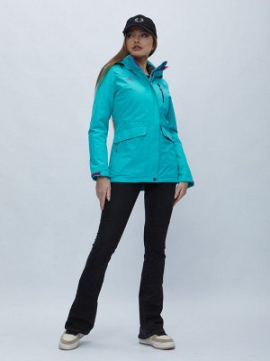 Куртка спортиная женская с капюшоном синего цвета 551702S