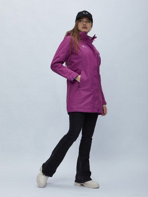 Парка женская с капюшоном фиолетового цвета 551992F