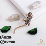 Брошь &quot;Ящерица&quot;, цветная в золоте