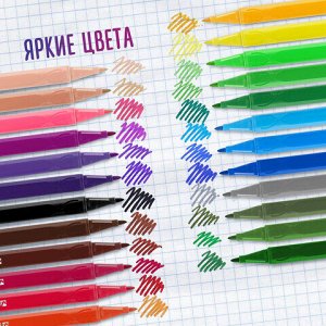 Фломастеры трехгранные 24 цвета, вентилируемый колпачок, BRAUBERG "PREMIUM", ПВХ-упаковка, 152194
