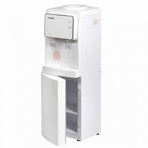 Кулер для воды SONNEN FSE-02i, напольный, НАГРЕВ/ОХЛАЖДЕНИЕ ЭЛЕКТРОННОЕ, шкаф, 2 крана, белый, 455742