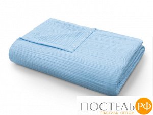 Покрывало-одеяло муслиновое голубое 200х230