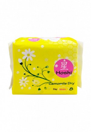 CN/ HOSHI Chamomile Dry Прокладки гигиенические д/критич,дней дневные Day Use (240мм), 8шт