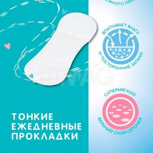 🇯🇵Япония Прокладки ежедневные Juria Daily 60шт /20