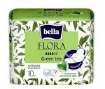 BELLA Прокладки Flora Green tea с экстрактом зелёного чая 10шт