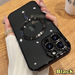 Силиконовый чехол для Iphone с MagSafe Full Cover (+Камера и линзы) закаленное алмазное стекло