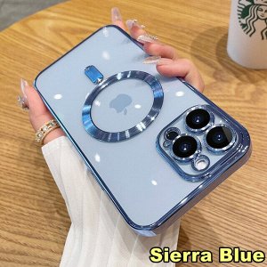 Силиконовый чехол для Iphone с MagSafe Full Cover (+Камера и линзы) закаленное алмазное стекло