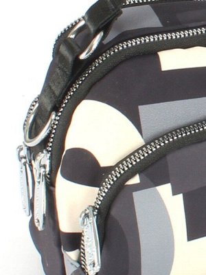 Сумка женская текстиль BoBo-1058,  2отд,  1внеш карм,  плечевой ремень,  черный  (буквы)  252062