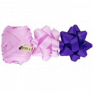 Набор для подарков бант 1.2*6см 2шт розовый фиолетовый+декоративная лента 0.5см*10м