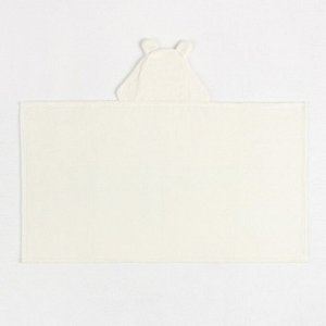 Полотенце с капюшоном Крошка Я, цвет белый, 67х120 см, 100% п/э, 280 г/м2