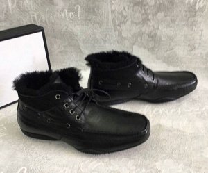 Мужские зимние ботинки из натуральной кожи и меха