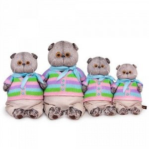 кот Басик в полосатой кофте и штанах мягкая игрушка