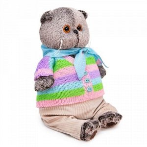 кот Басик в полосатой кофте и штанах мягкая игрушка