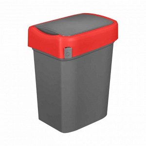 Контейнер для мусора, 10 л, пластик, красный, 345 х 245 х 196 мм, SMART BIN