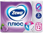Туалетная бумага “Zewa Плюс” Сирень 2-х слойная 12 шт.