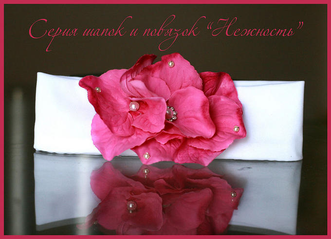 Design by Irina Серия повязок и шапок &quot;Нежность&quot;(бордо)..