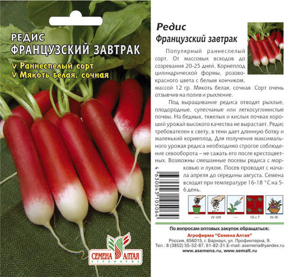 Редис французский завтрак описание сорта фото