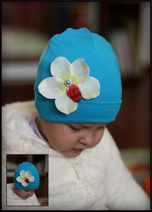 Design by Irina Бирюзовая шапочка с орхидеей &quot;Бриджит..