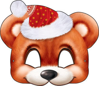 Маска 2024 щенок. Новогодняя маска медведя. Новогодняя маска мишка. Маска медведя для детей. Новогодняя маска медвежонка.