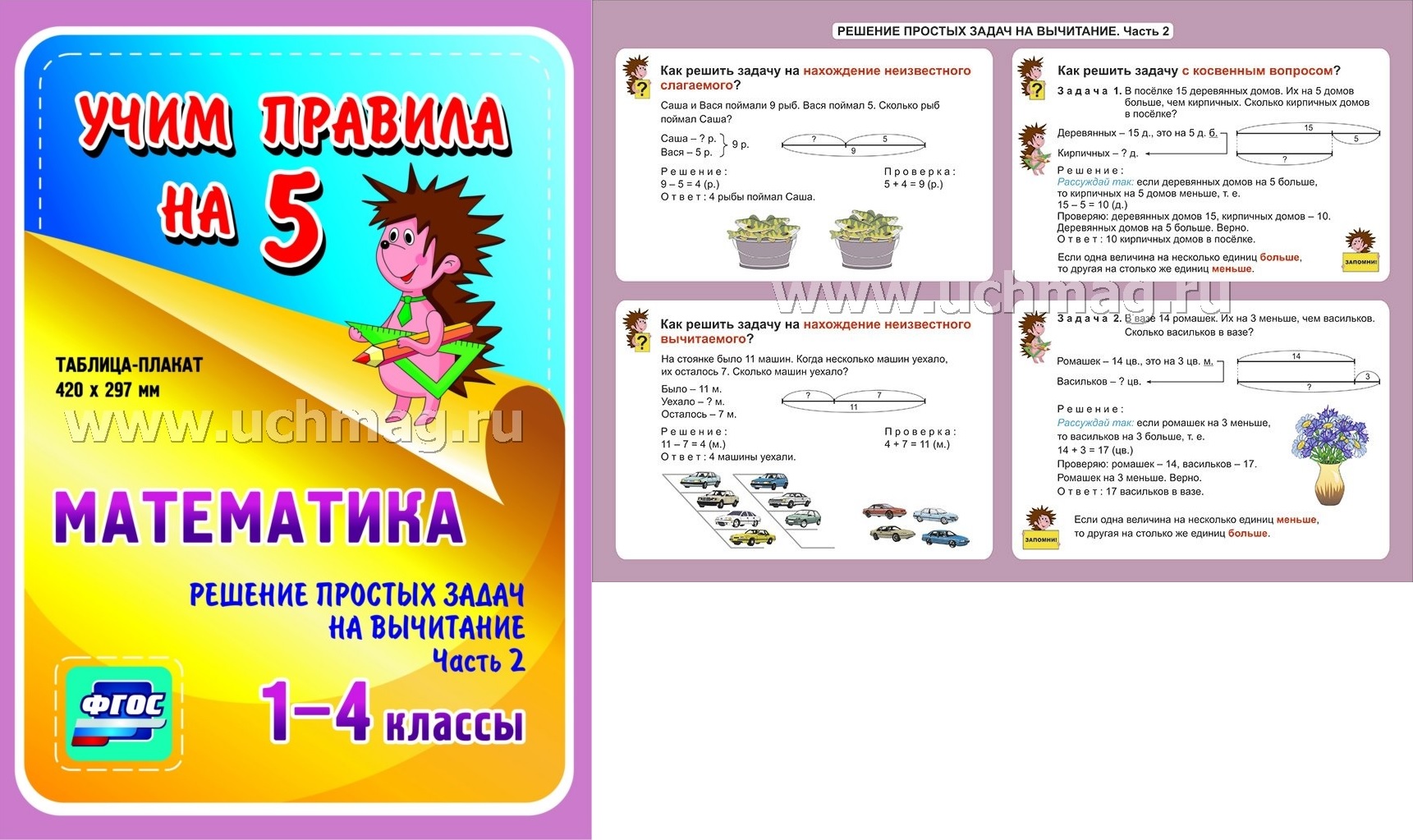 Правила задач по математике для начальной школы