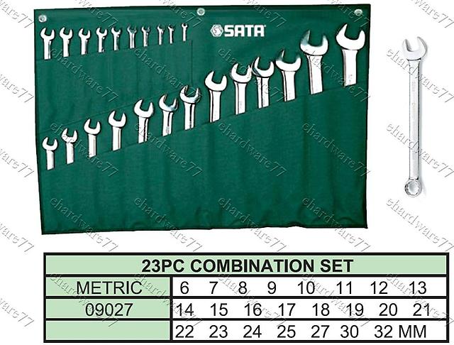 2.Набор ключей комбинир) 6-32мм Sata, S09027 (23 предмета)