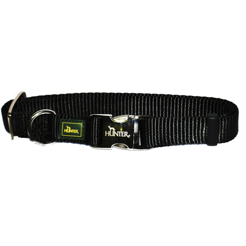 Hunter ошейник для собак ALU-Strong S (30-45 см) нейлон с металлической застежкой черный