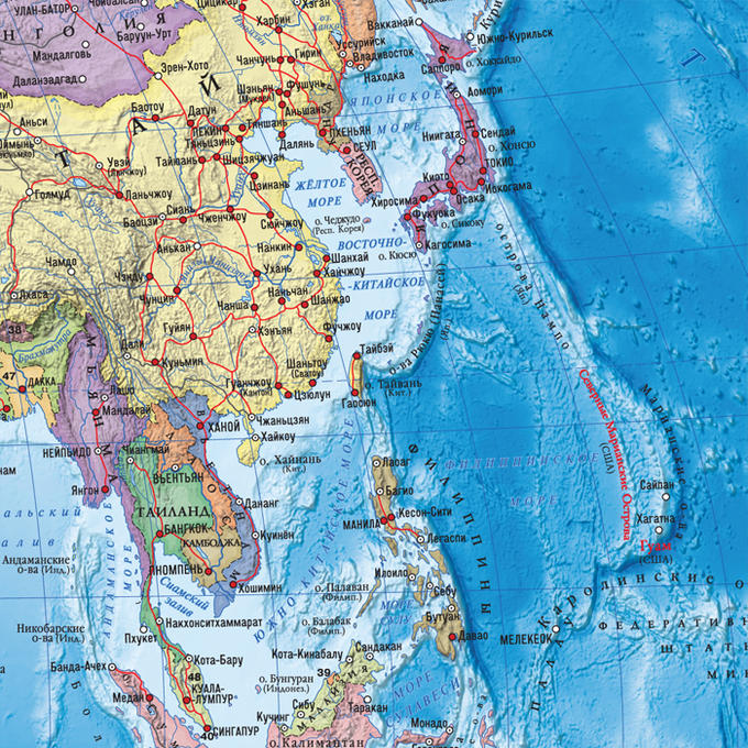 Где южно китайское море. Желтое море на карте. Восточно-китайское море на карте. Желтое море на физической карте.