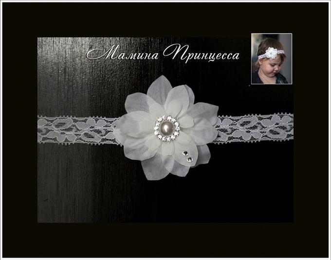 Design by Irina Кружевная повязочка &quot;Мамина Принцесса&quot;..